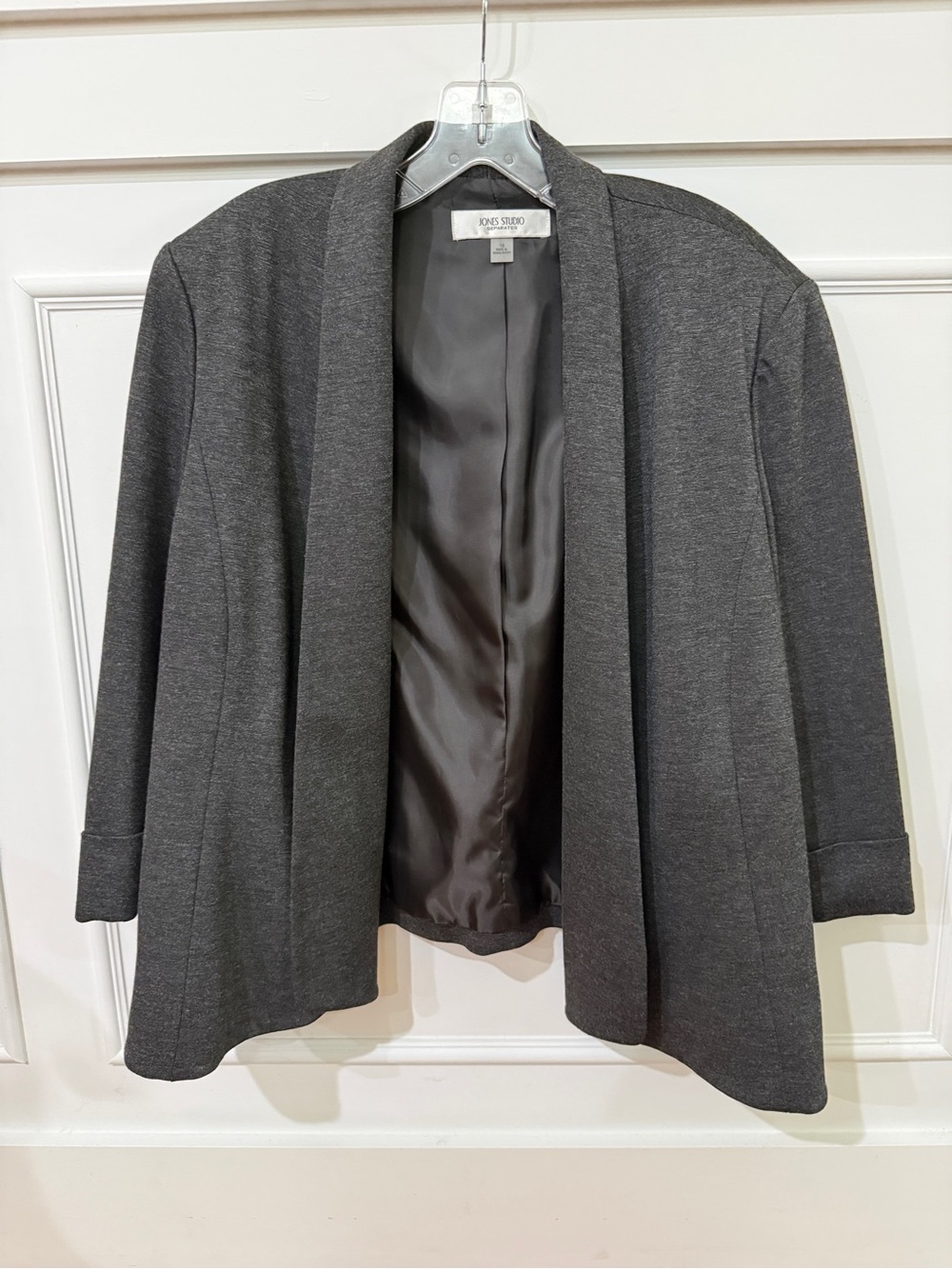 Jones New York Dark Gray Open Front Jacket